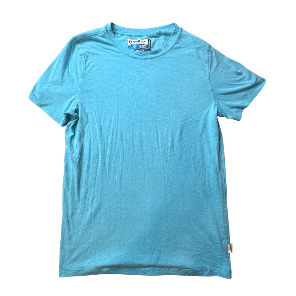 Magellan T-Shirt Boys L 14-16 Blue Fish Gear Classic Fit Moisture Wicking Tee